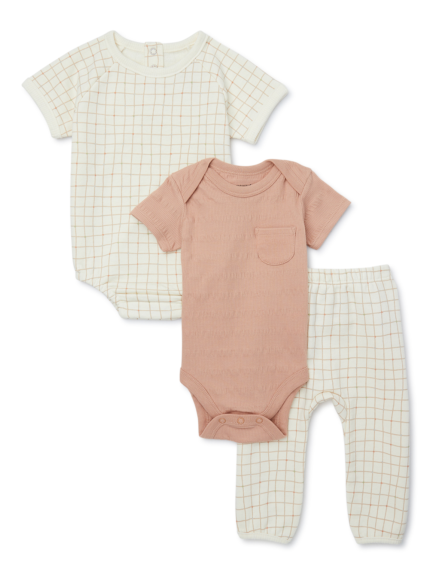 easy-peasy Baby Bodysuits and Jogger Outfit Set, 3-Piece, Sizes 0-24 Months